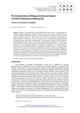 Tataloka.22.1.137-145 Selected Paper from 4Th International Conference Planning in the Uncertainty Era 2019 138 Astrini, Kurniawan, Abdillah