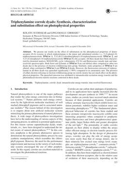 Triphenylamine Corrole Dyads: Synthesis, Characterization and Substitution Effect on Photophysical Properties