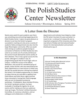 The Polish Studies Center Newsletter