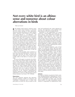 Not Every White Bird Is an Albino: Sense and Nonsense About Colour Aberrations in Birds