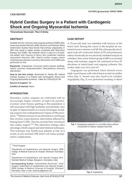 Hybrid Cardiac Surgery in a Patient with Cardiogenic Shock and Ongoing Myocardial Ischemia 1Hiremathada Shanmukh, 2Ravi S Shetty