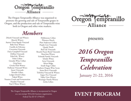 2016 Oregon Tempranillo Celebration