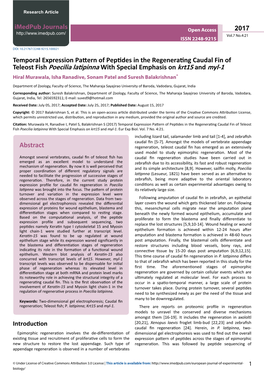 Temporal Expression Pattern of Peptides in the Regenerating