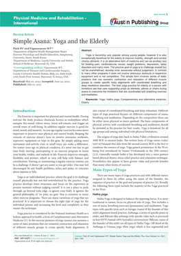 Simple Asana: Yoga and the Elderly