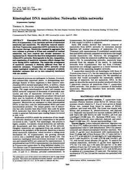 Kinetoplast DNA Maxicircles: Networks Within Networks (Trypanosomes/Topology) THERESA A