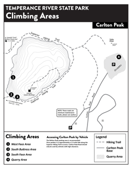 Map of Temperance River State Park Climbing Areas