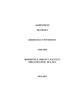 Roosevelt University Contract with IEA-NEA