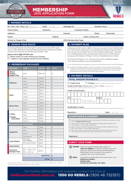 Membership 2015 Application Form