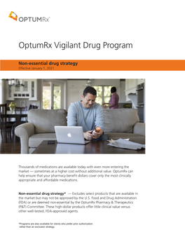 B2B Vigilant Drug Program Non-Essential Medication List