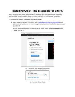 Installing Quicktime Essentials for Bitefx