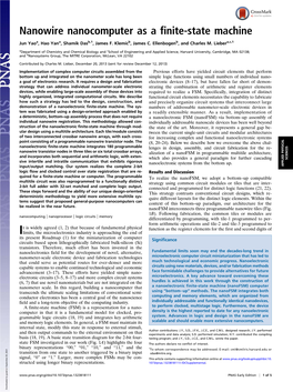 Nanowire Nanocomputer As a Finite-State Machine