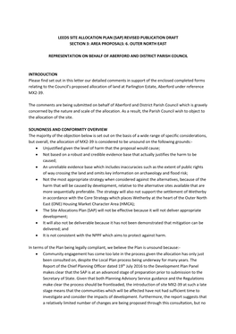 Leeds Site Allocation Plan (Sap) Revised Publication Draft Section 3: Area Proposals: 6