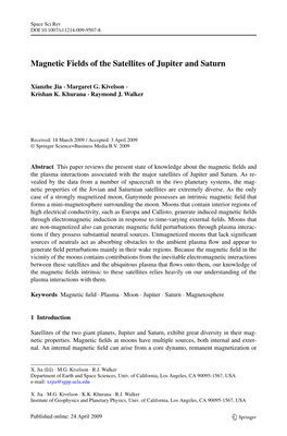 Magnetic Fields of the Satellites of Jupiter and Saturn