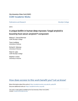 Fungal Amyloid Is Bound by Host Serum Amyloid P Component