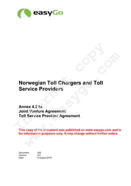 Norwegian Toll Chargers and Toll Service Providers