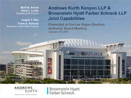 Andrews Kurth Kenyon LLP & Brownstein Hyatt Farber Schreck