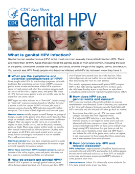 CDC Fact Sheet Genital HPV