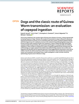 Dogs and the Classic Route of Guinea Worm Transmission: an Evaluation of Copepod Ingestion Kayla B