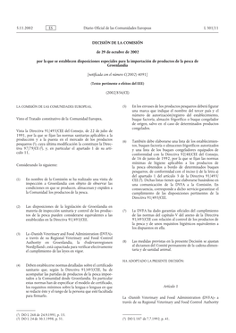 5.11.2002 ES L 301/11 Diario Oficial De Las Comunidades Europeas