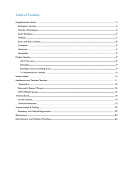 Table of Contents