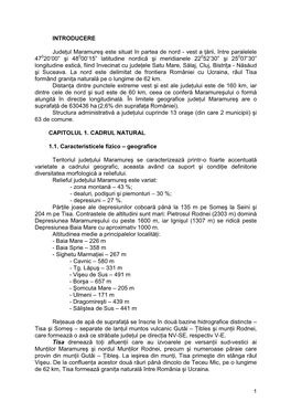 INTRODUCERE Judeţul Maramureş Este Situat În Partea De Nord
