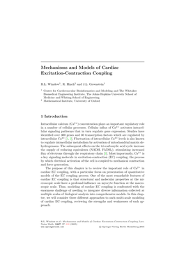 Mechanisms and Models of Cardiac Excitation-Contraction Coupling