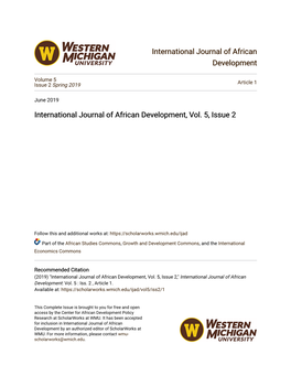 International Journal of African Development, Vol. 5, Issue 2