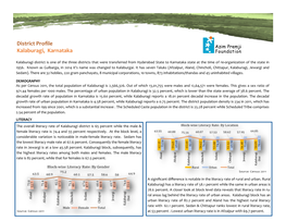 District Profile Kalaburagi, Karnataka