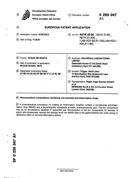 Pharmaceutical Compositions Containing Non-Steroidal Anti-Inflammatory Drugs