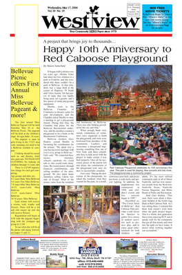 Happy 10Th Anniversary to Red Caboose Playground by Sharon Satterfield