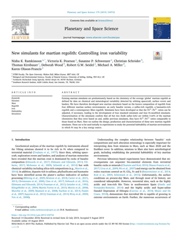 New Simulants for Martian Regolith: Controlling Iron Variability