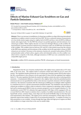 Effects of Marine Exhaust Gas Scrubbers on Gas and Particle