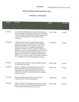 DNI Production Workload Statistics Report with Case Listing