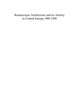 Romanesque Architecture and Its Artistry in Central Europe, 900-1300