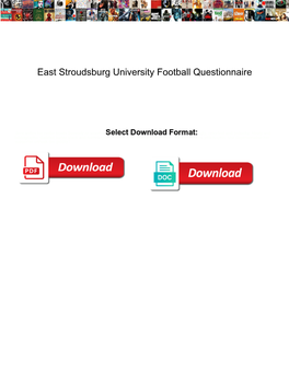 East Stroudsburg University Football Questionnaire