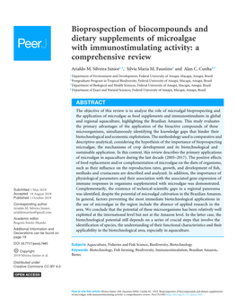 Bioprospection of Biocompounds and Dietary Supplements of Microalgae with Immunostimulating Activity: a Comprehensive Review