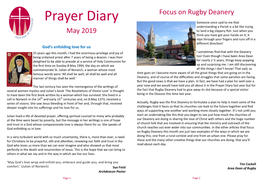 Prayer Diary Someone Once Said to Me That Understanding a Parish Is a Bit Like Trying May 2019 to Land a Big Slippery Fish