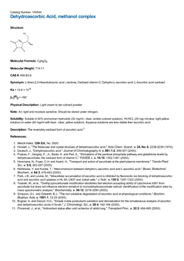 Dehydroascorbic Acid, Methanol Complex