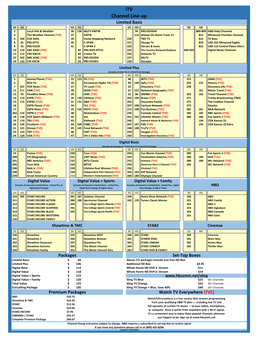 Itv Channel Line-Up