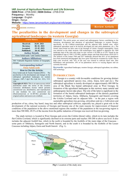 The Peculiarities in the Development and Changes in the Subtropical Agricultural Landscapes (In Western Georgia)