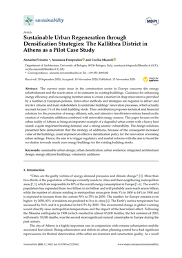 Sustainable Urban Regeneration Through Densification Strategies