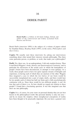 An Interview with Derek Parfit
