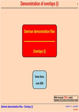 Seminar Demonstration Files