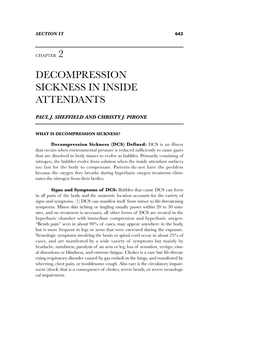 Decompression Sickness in Inside Attendants