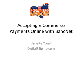 Commerce Payments Online with Bancnet
