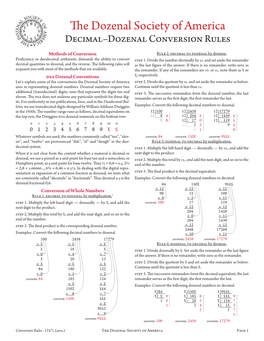 Decimal-Dozenal Conversion Rules