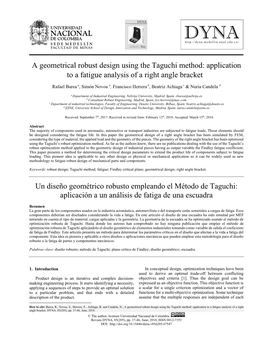 A Geometrical Robust Design Using the Taguchi Method: Application • to a Fatigue Analysis of a Right Angle Bracket