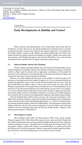 Airplane Stability and Control: a History of the Technologies That Made Aviation Possible, Second Edition Malcolm J