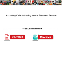 Accounting Variable Costing Income Statement Example