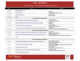 Imsc Retreat